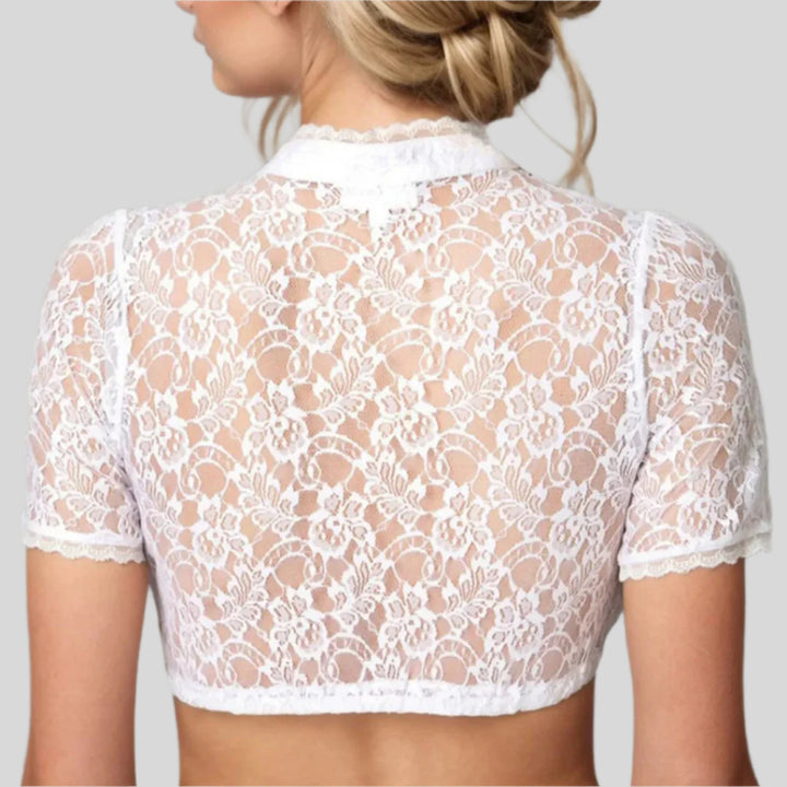 Elegante Oktoberfest-Dirndlbluse | Weiß