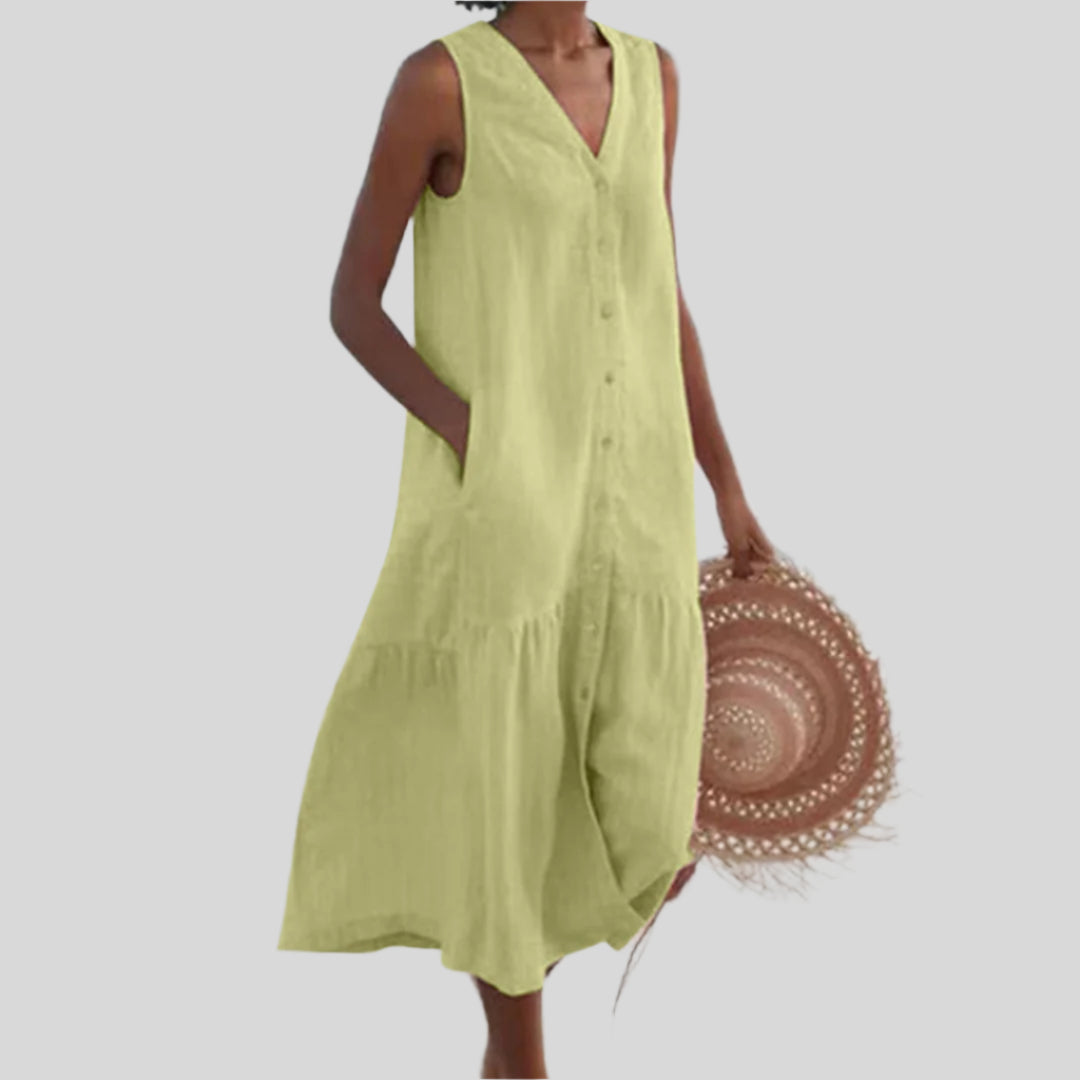 Elegantes Ärmelloses Kleid | Midi
