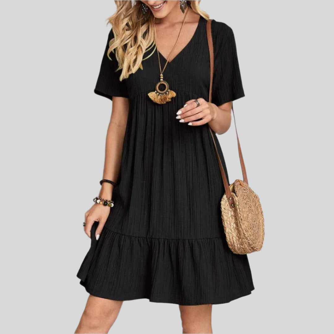 Kurzarm Sommerkleid | Midi