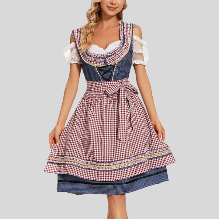 Schulterfreies Traditionelles Oktoberfest-Dirndlkleid | Midi