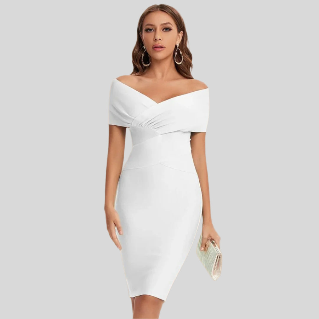 Modernes Partykleid mit V-Ausschnitt | Midi