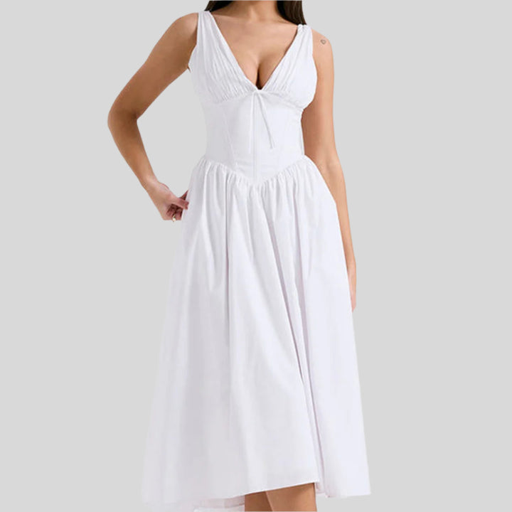 Lässiges Vintage-Blumenkleid | Midi