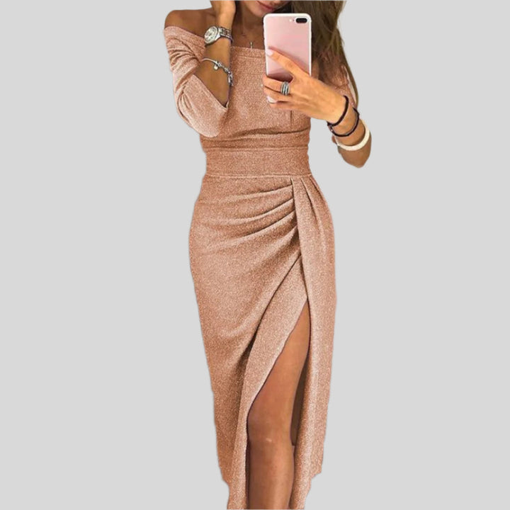 Schulterfreies Sommerkleid | Maxi
