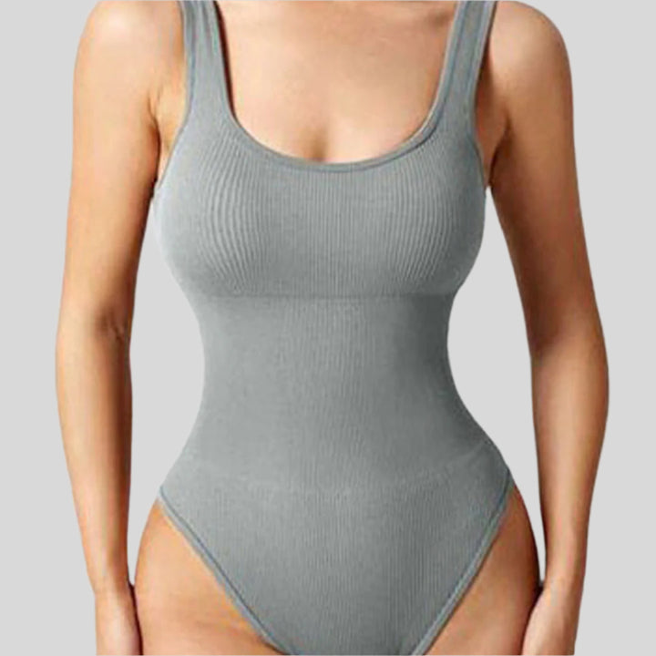 Meredith | Damen Gerippter Shapewear Body | Ärmellos