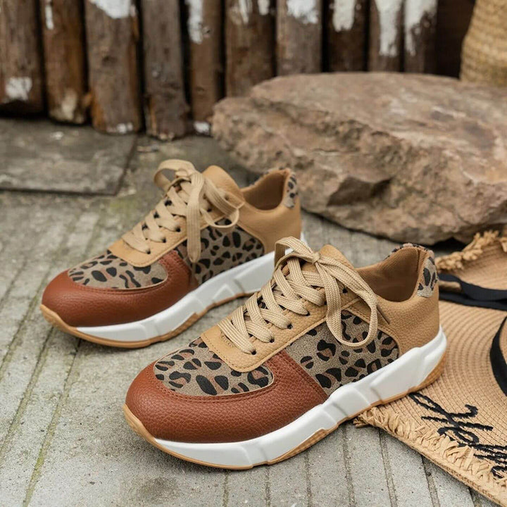 Luise | Damen Orthopädische Leopardendruck Sneakers | Bequem