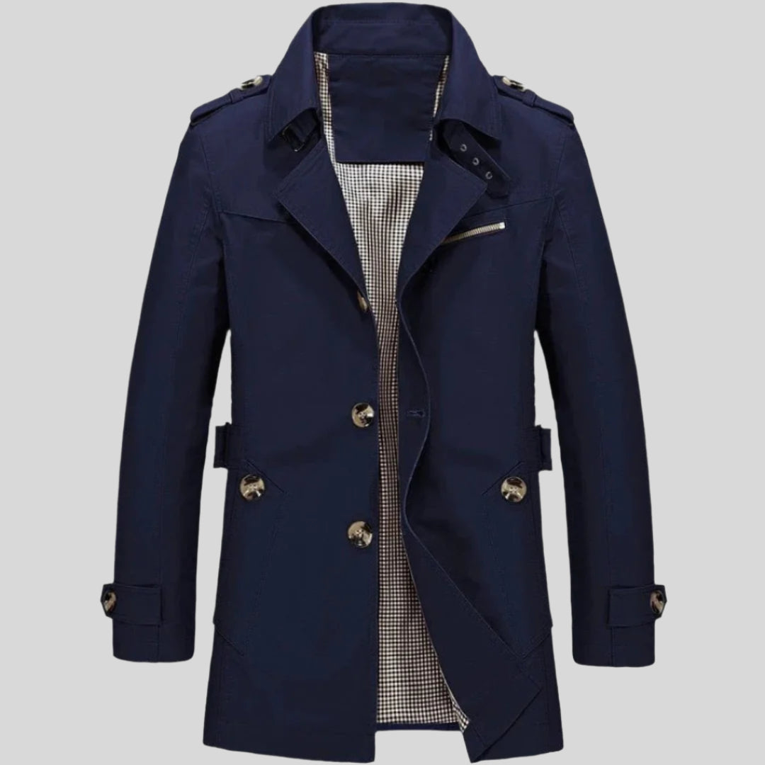 Folke | Herren Winter Trenchcoat mit langen Ärmeln | Elegant