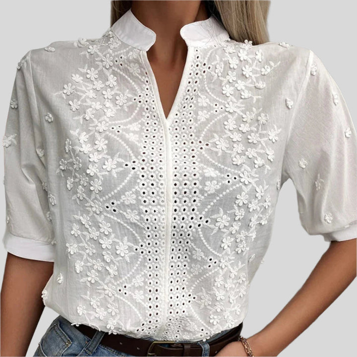 Elegantes Top Mit V-Ausschnitt | Kurzarm