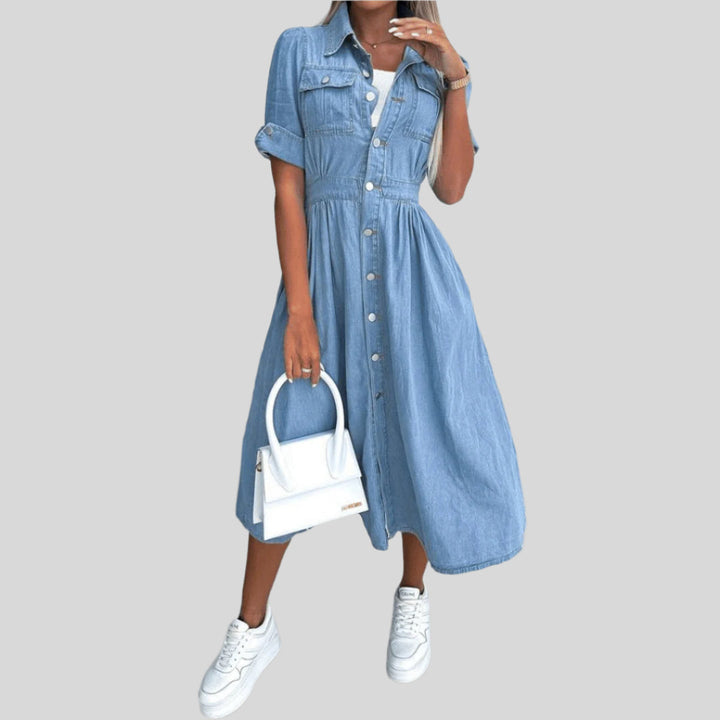 Luna | Damen Button Down Hemdkleid | Midi