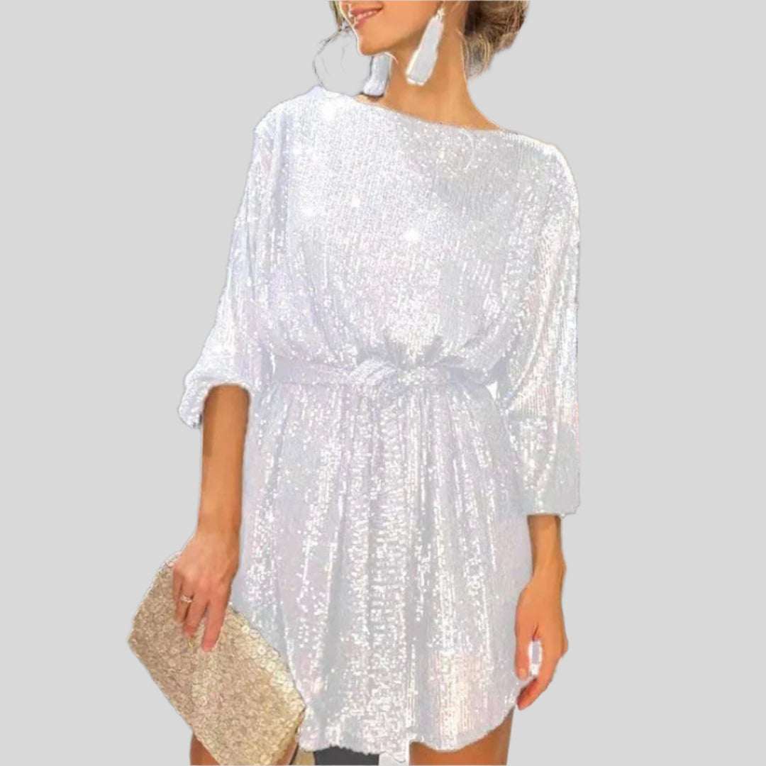 Rozi | Damen Elegantes Langarm Partykleid | Midi