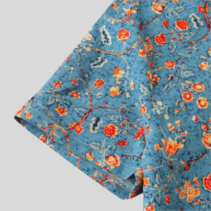 Rean | Herren Elegantes Hemd Mit Blumenmuster | Sommer