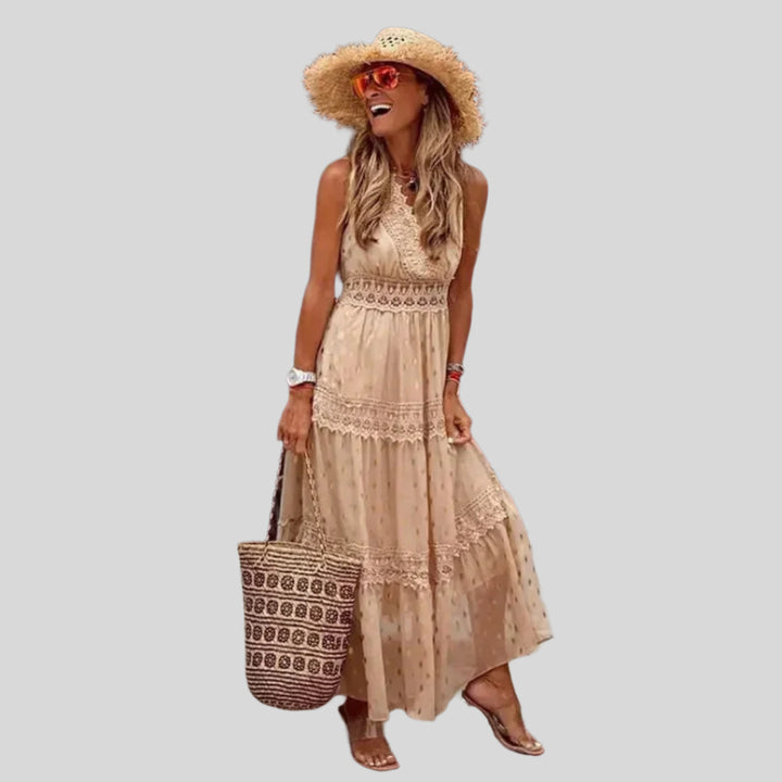 Zirelia | Damen Modernes Ärmelloses Sommerkleid | Maxi
