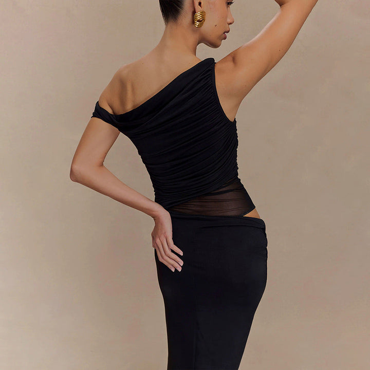 Drapiertes Asymmetrisches Sommerkleid | Maxi