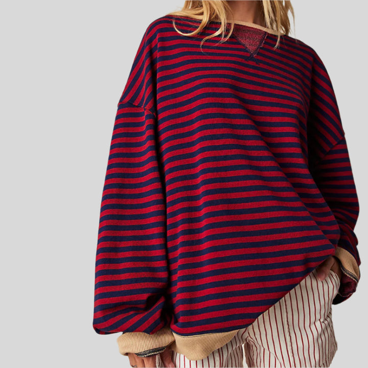 Zeitloser Gestreifter Pullover | Übergroß