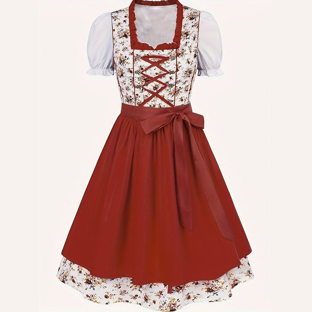 Rotes Damen-Oktoberfest-Dirndlkleid | Mini