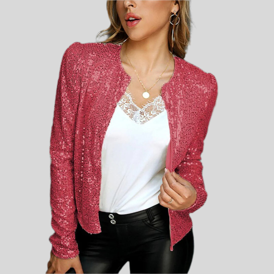 Ludwiga | Damen Stylischer Pailletten Blazer | Sommer
