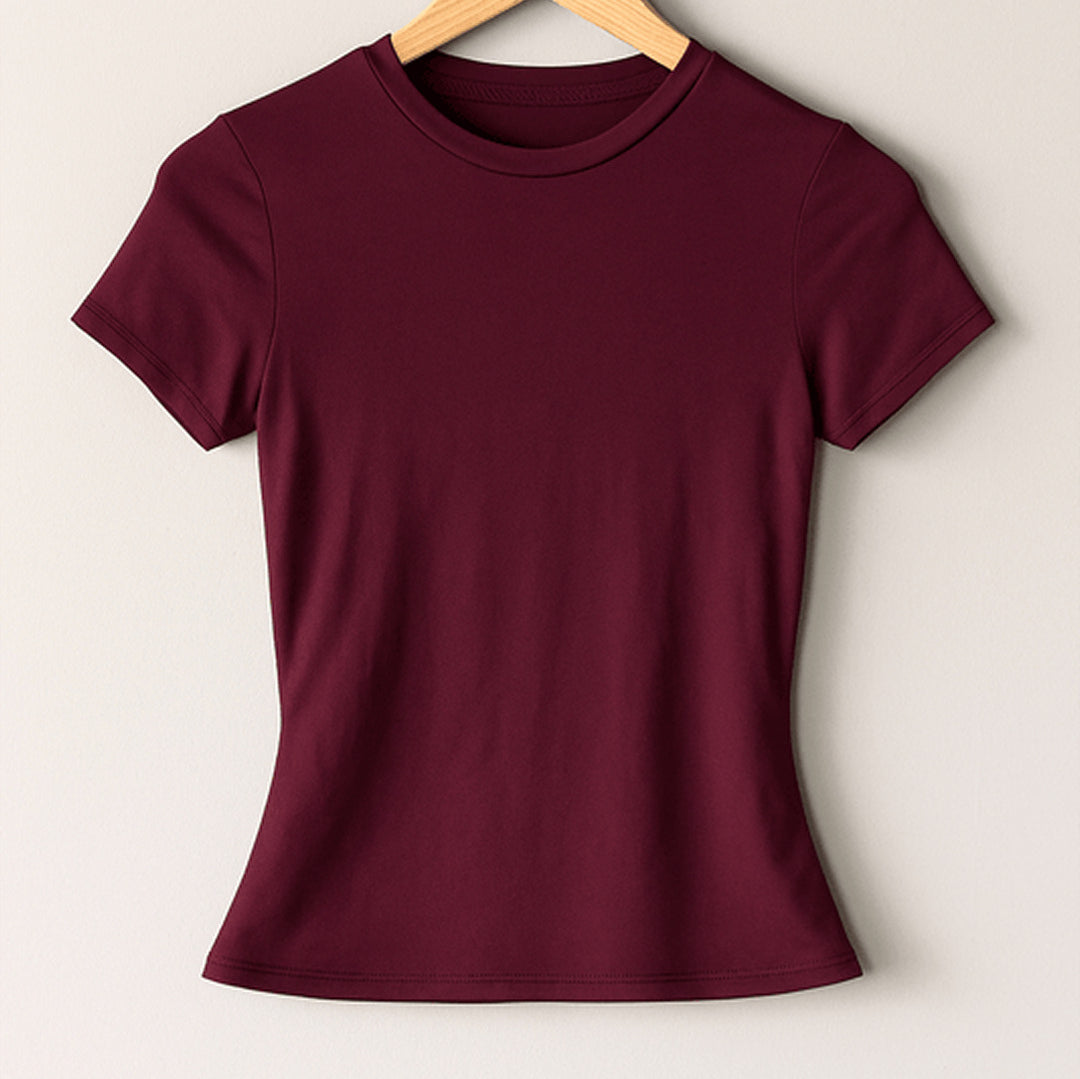 Elegantes Crop-Top mit Rundhalsausschnitt | Kurzarm