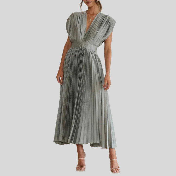 Zivara | Damen Tiefes V-Ausschnitt Sommer Kleid | Maxi