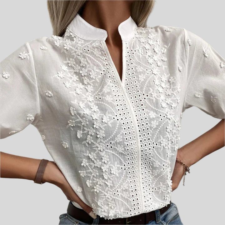 Elegantes Top Mit V-Ausschnitt | Kurzarm