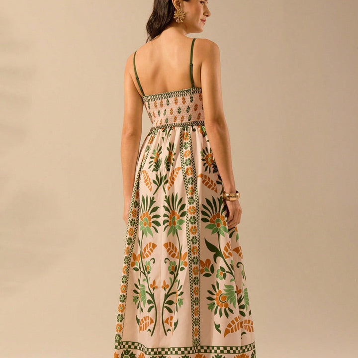 Elegantes Ärmelloses Bedrucktes Kleid | Maxi