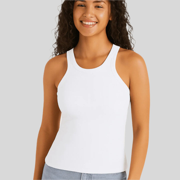 Elegantes geripptes Tanktop | Ärmellos