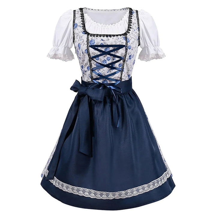 Elegantes Oktoberfest Dirndl Kleid in Blau | Midi