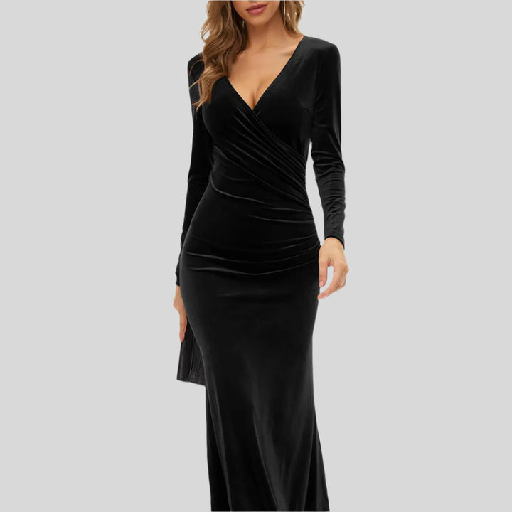 Fiona | Damen Langärmeliges Bodycon Kleid | Midi