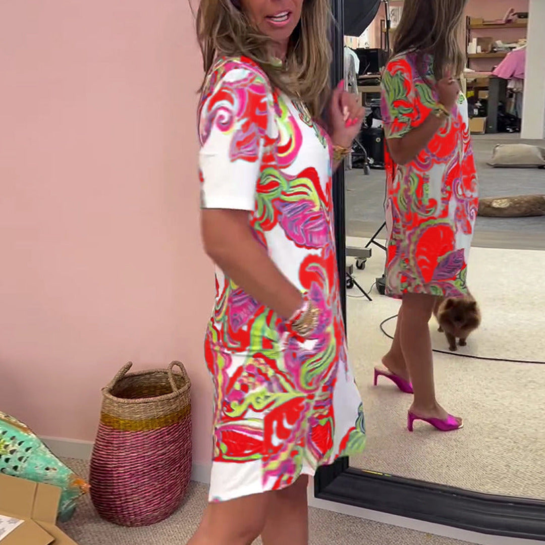 Lässiges Bedrucktes Sommerkleid | Mini