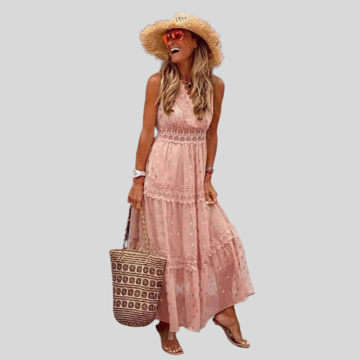 Zirelia | Damen Modernes Ärmelloses Sommerkleid | Maxi