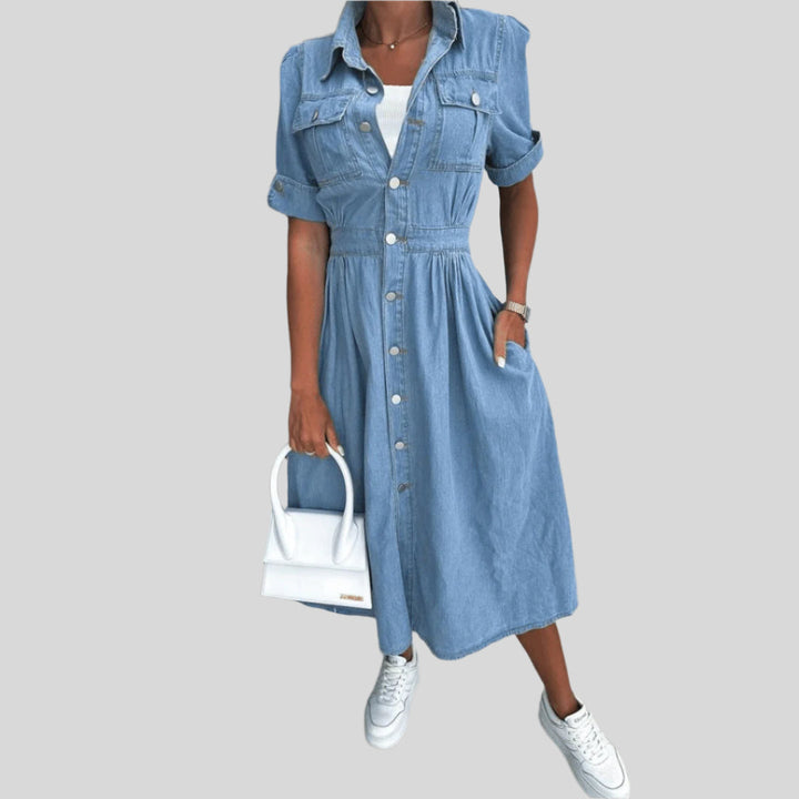 Luna | Damen Button Down Hemdkleid | Midi