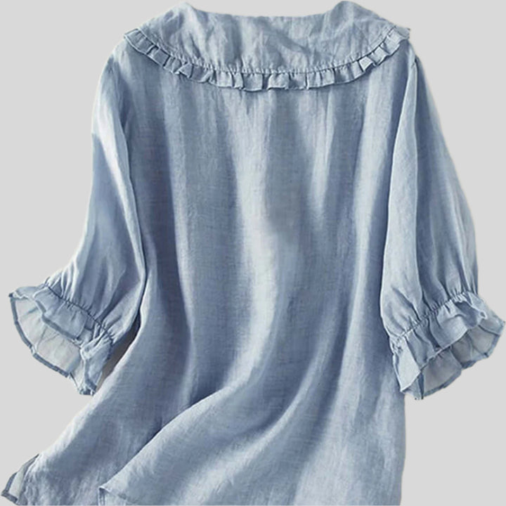 Elegantes Hemd mit Rüschenausschnitt | Lässig