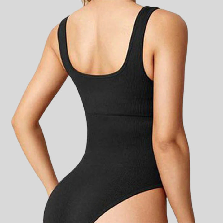 Meredith | Damen Gerippter Shapewear Body | Ärmellos