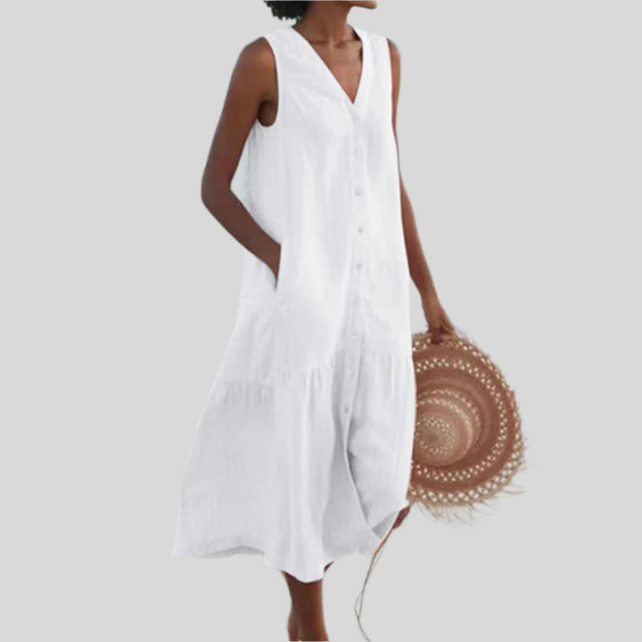 Elegantes Ärmelloses Kleid | Midi