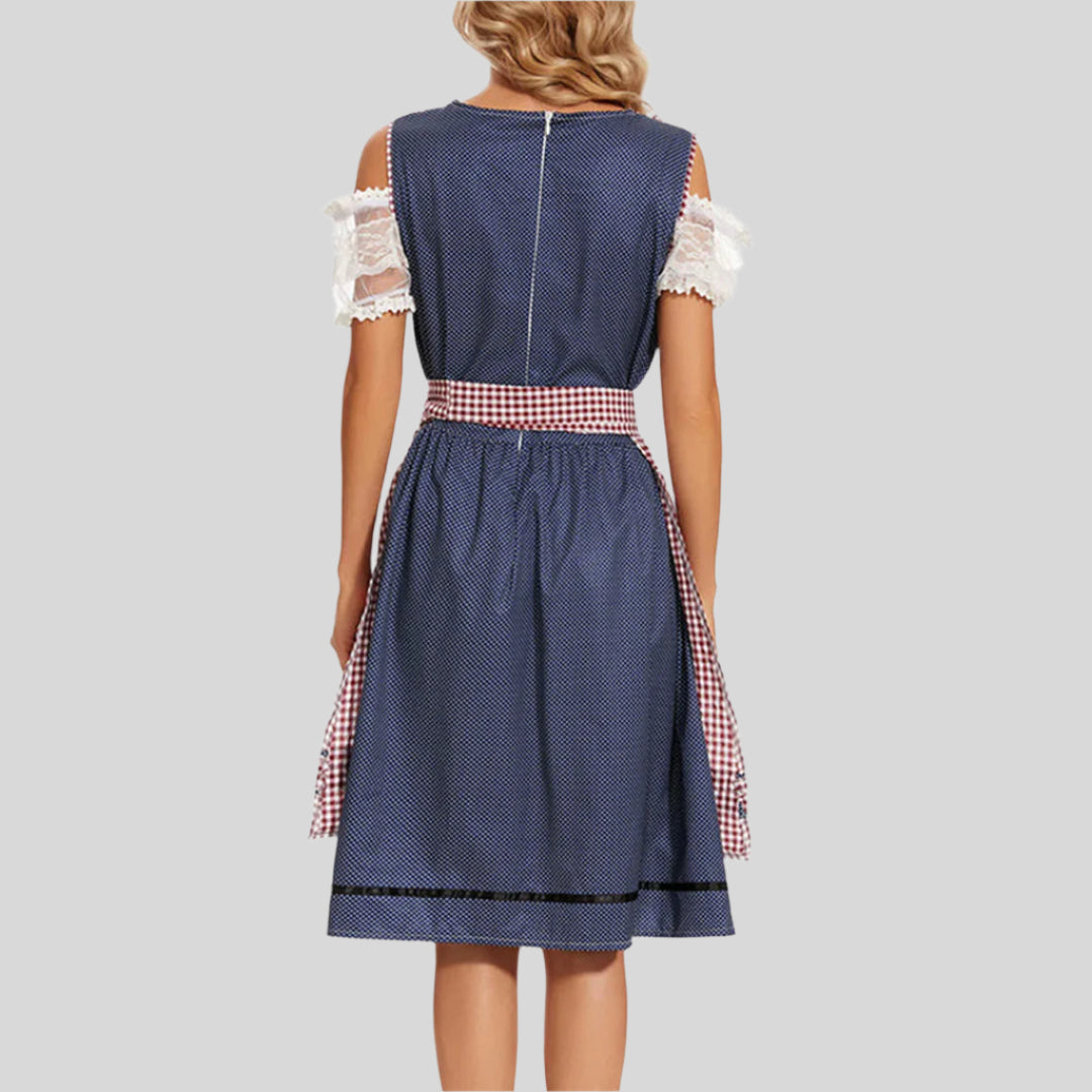 Schulterfreies Traditionelles Oktoberfest-Dirndlkleid | Midi