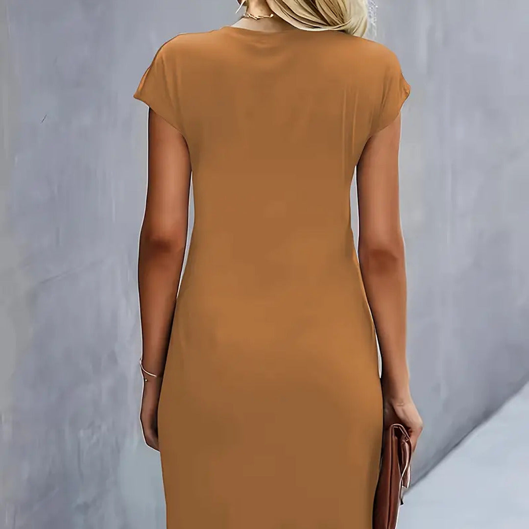 Elegantes Rundhalskleid | Midi