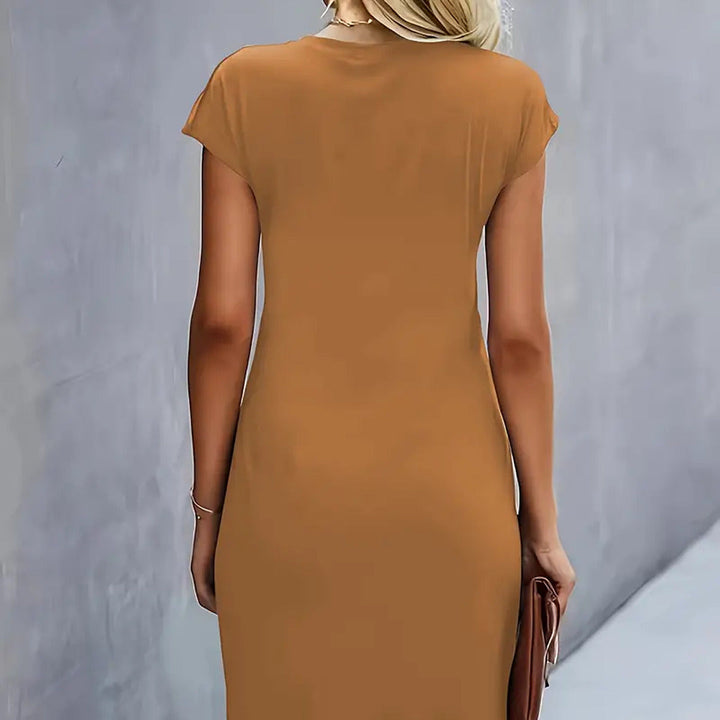 Elegantes Rundhalskleid | Midi
