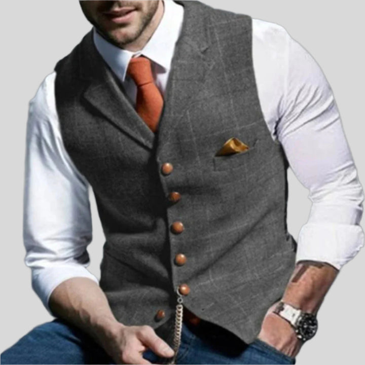 Alvin | Herren Stilvoll Vintage Weste | Trendig