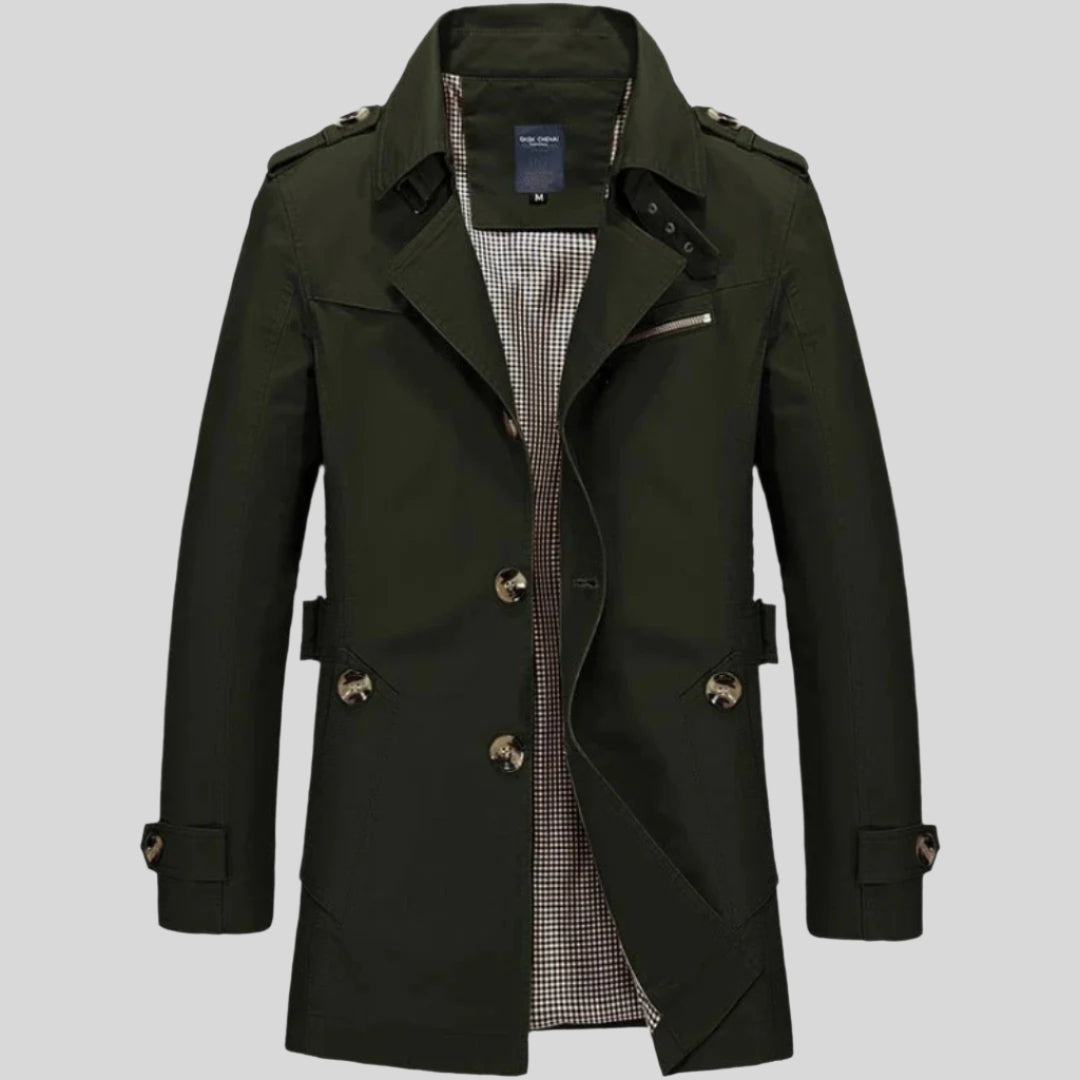 Folke | Herren Winter Trenchcoat mit langen Ärmeln | Elegant
