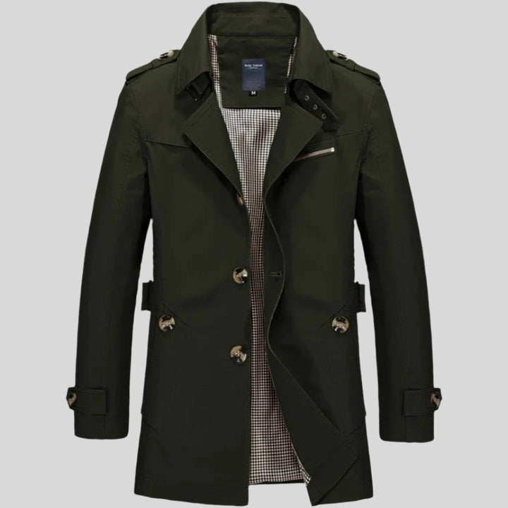 Folke | Herren Winter Trenchcoat mit langen Ärmeln | Elegant