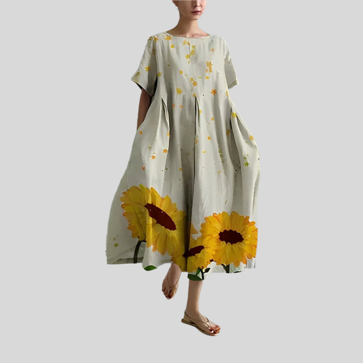 Locker Bedrucktes Kleid | Midi