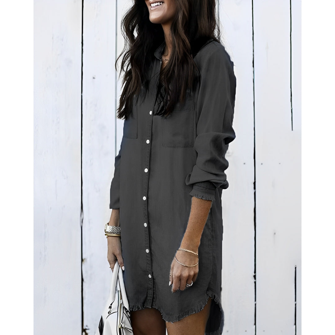 Kaelis | Damen Elegantes Hemdkleid | Mini