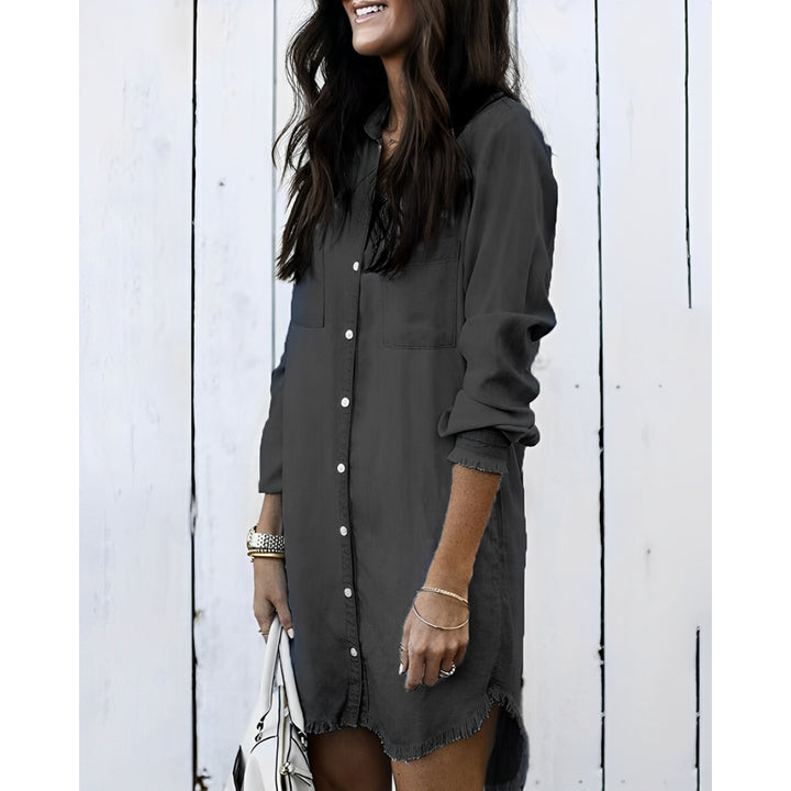 Kaelis | Damen Elegantes Hemdkleid | Mini