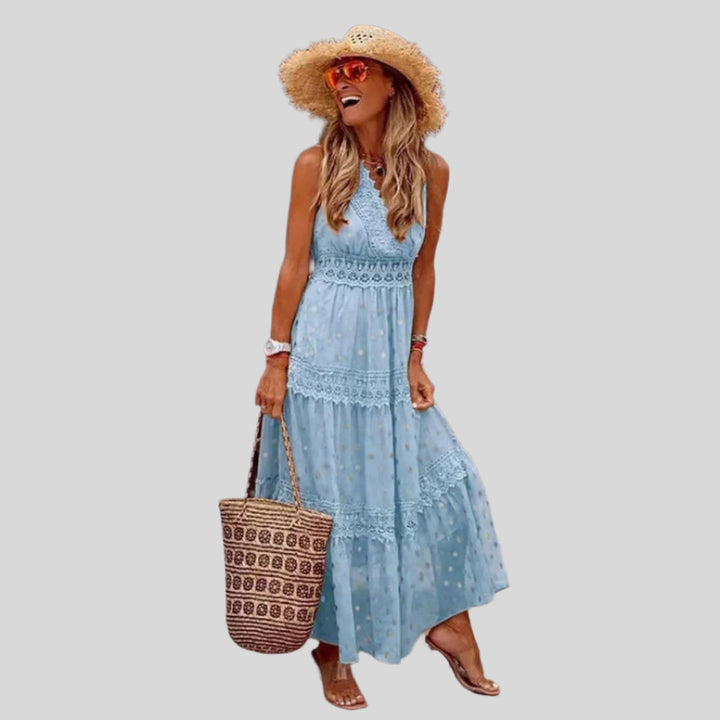 Zirelia | Damen Modernes Ärmelloses Sommerkleid | Maxi