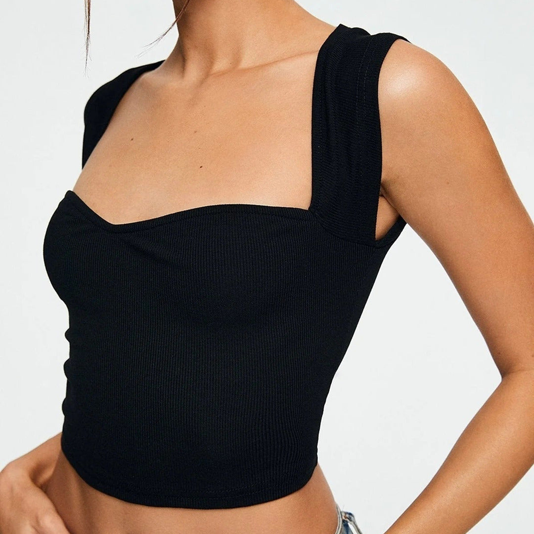 Geripptes Ärmelloses Top | Sommer