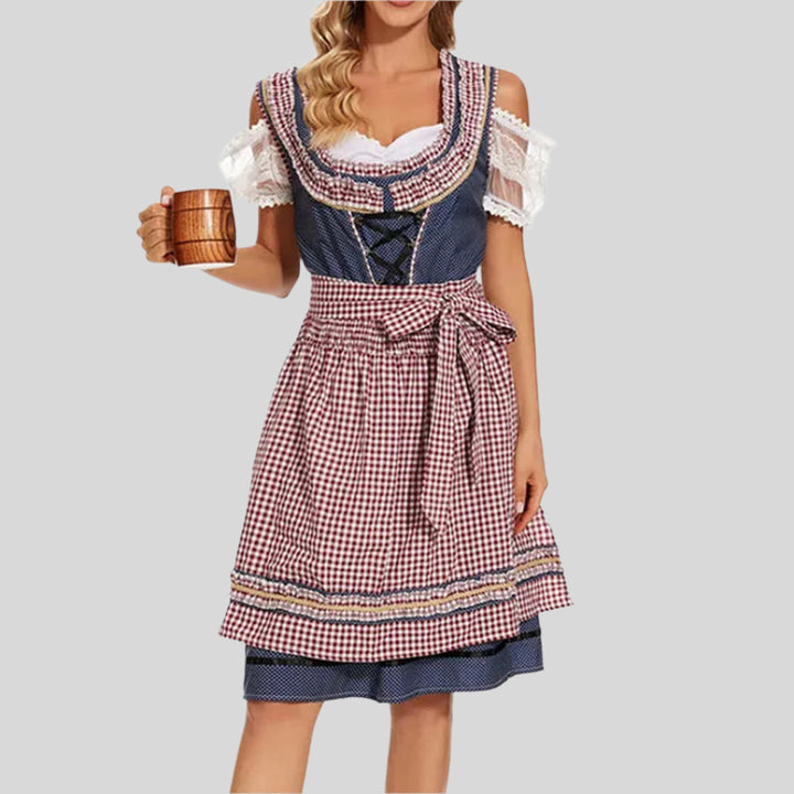 Schulterfreies Traditionelles Oktoberfest-Dirndlkleid | Midi
