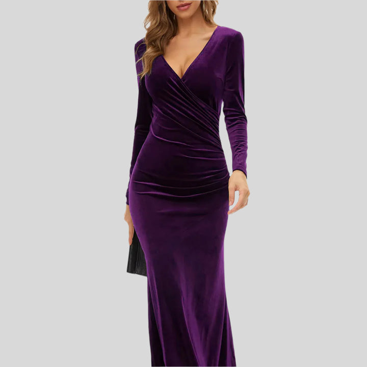 Fiona | Damen Langärmeliges Bodycon Kleid | Midi