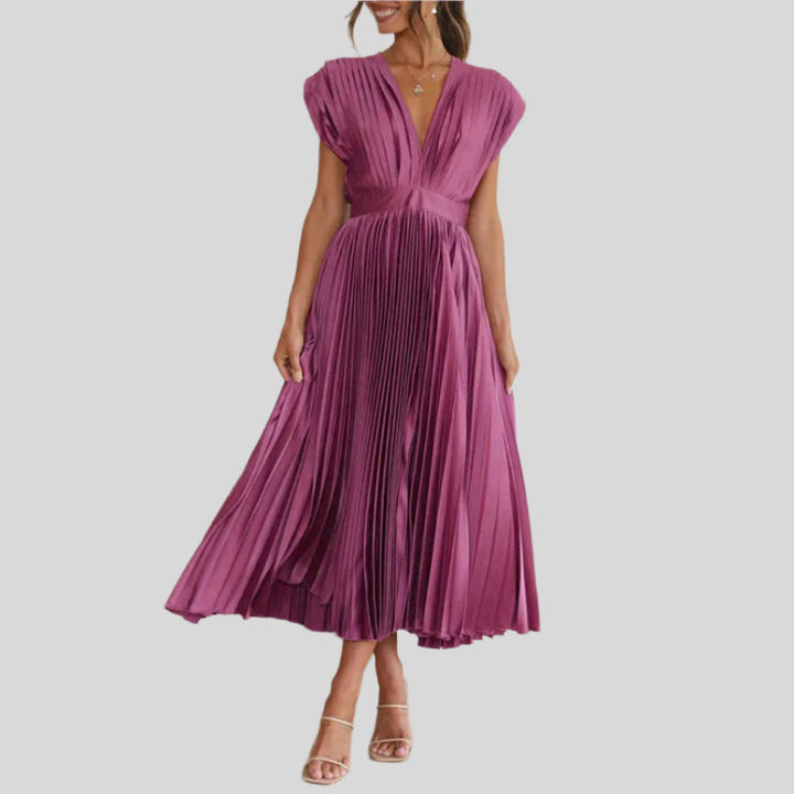 Zivara | Damen Tiefes V-Ausschnitt Sommer Kleid | Maxi