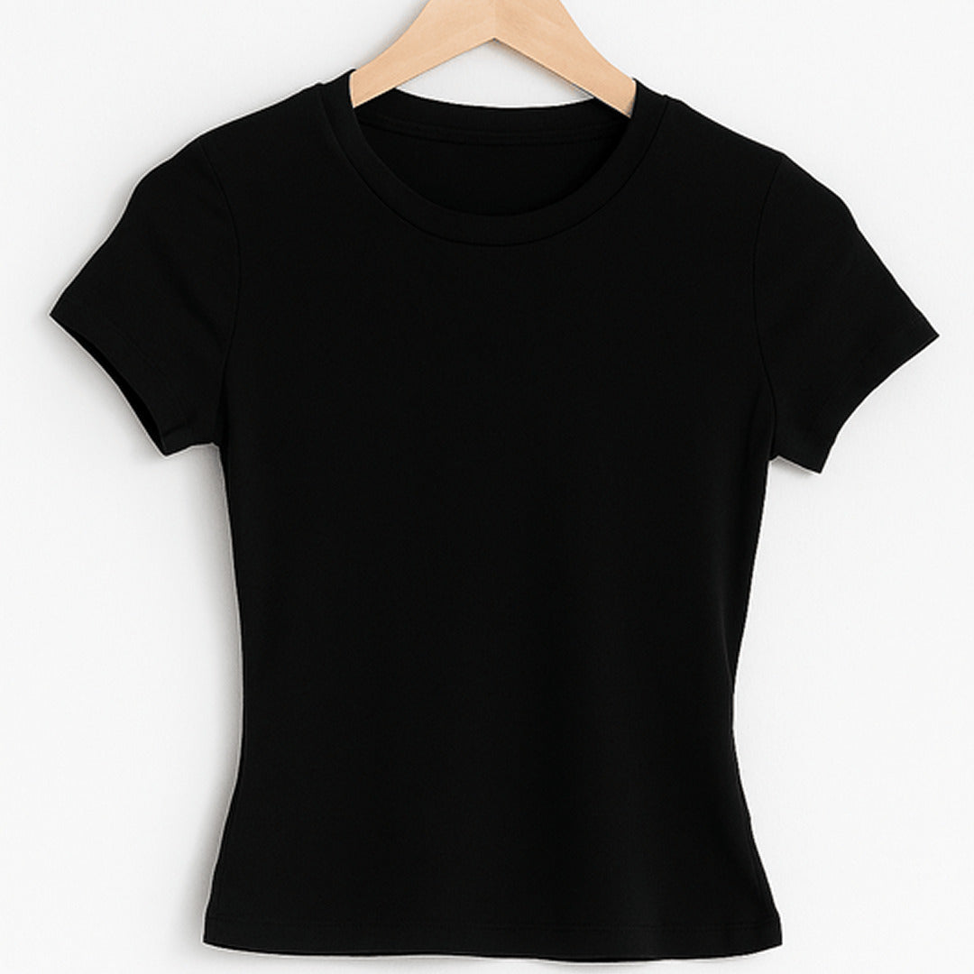 Elegantes Crop-Top mit Rundhalsausschnitt | Kurzarm