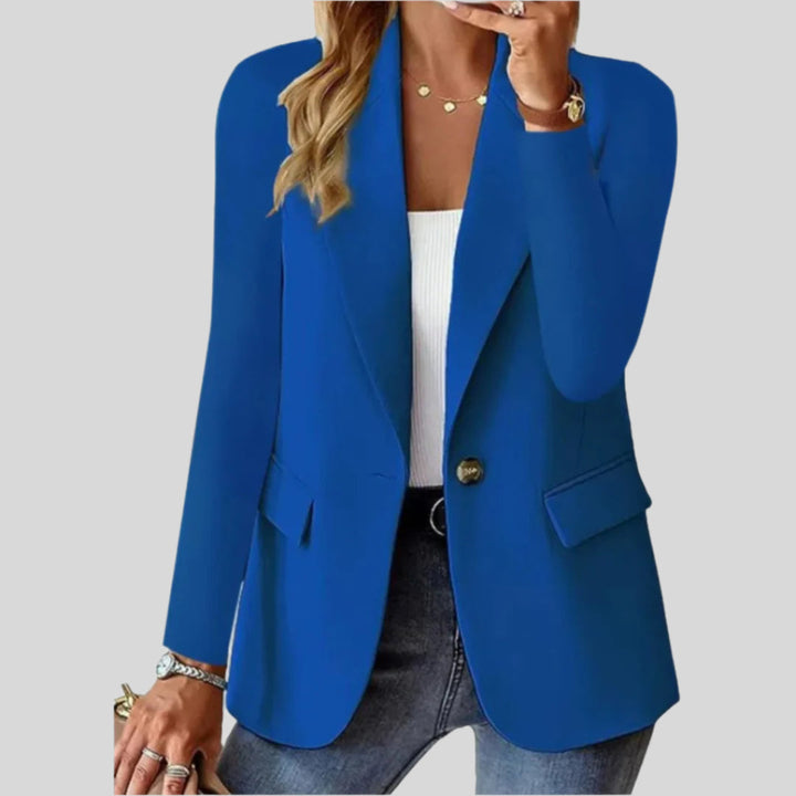 Oksana | Damen Lässiger Schmaler Taschenblazer | Langarm