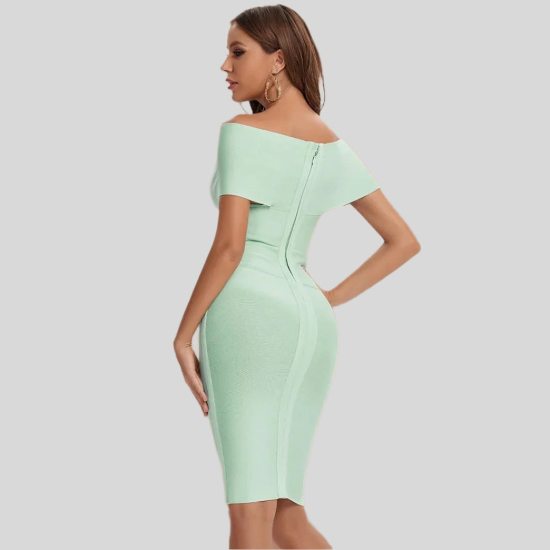 Modernes Partykleid mit V-Ausschnitt | Midi