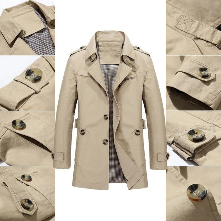 Folke | Herren Winter Trenchcoat mit langen Ärmeln | Elegant